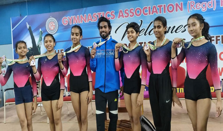 Rajveer won silver medal in Junior National Gymnastics Championship, girls won bronze medal in team event