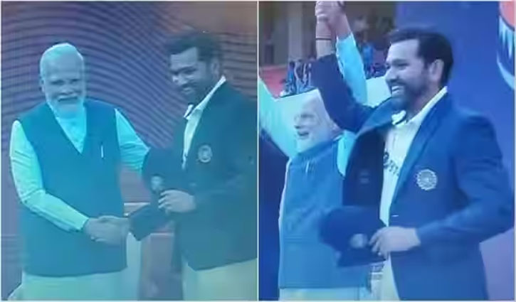 PM Modi gifts Test cap to Rohit Sharma