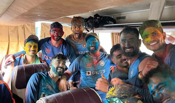 Virat Kohli led Team India's Holi celebration, full fun of many players including Rohit Sharma, Shubman Gill, Pujara