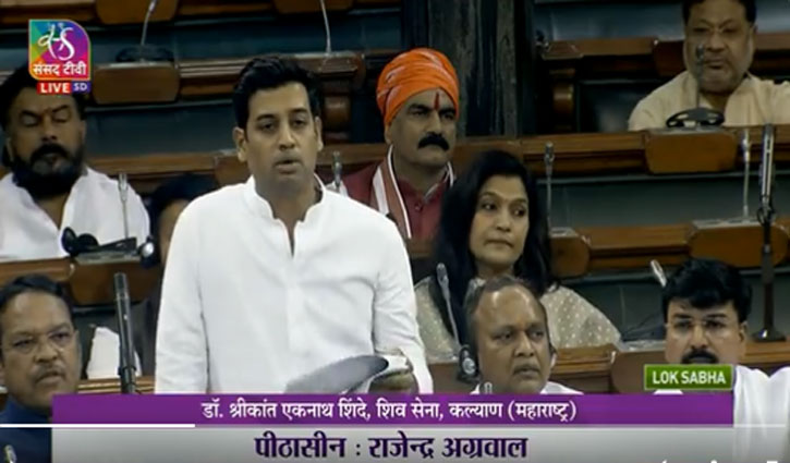 On opposition's taunt, CM Eknath Shinde's son recited Hanuman Chalisa in Lok Sabha