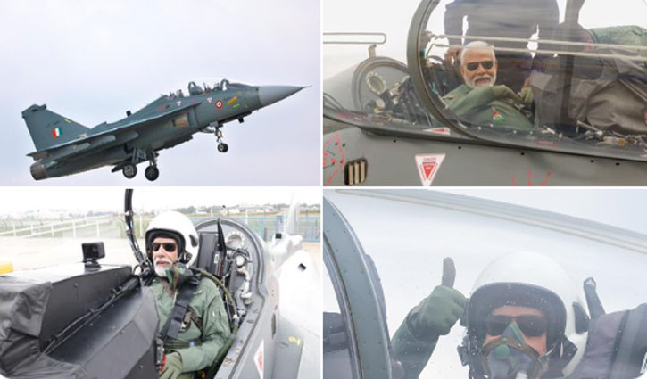 PM Modi flies Tejas aircraft in Bengaluru, inspects construction facility