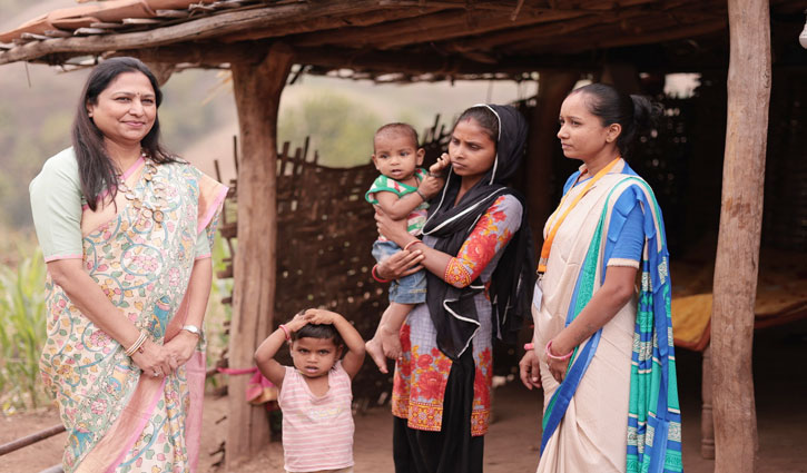 Preeti Adani met volunteers of good nutrition in Narmada