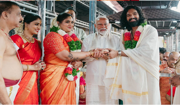 PM Modi attended the wedding of Suresh Gopi's daughter, many big stars including superstar Mohanlal and Mammootty were also present.