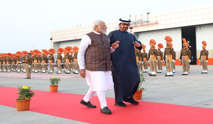 PM Modi holds roadshow with UAE President in Ahmedabad ahead of Gujarat Summit