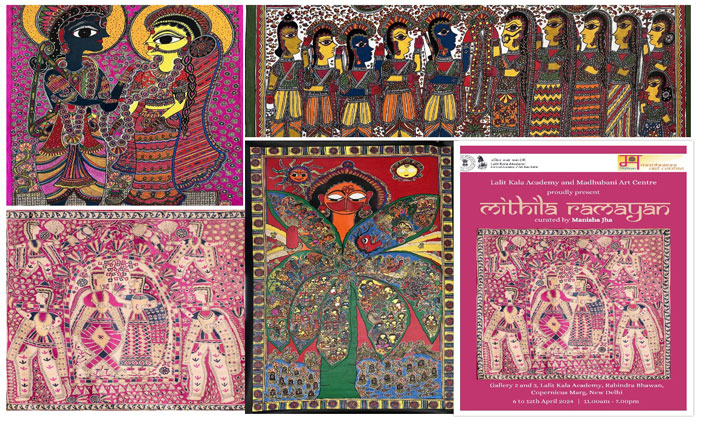 More than 100 Mithila paintings based on Ramayana will be displayed at Lalit Kala Academy, Delhi.