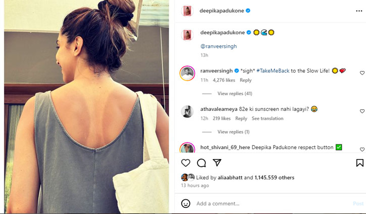 Deepika Padukone shares picture clicked in the sun; Fans asked, 'Didn't you apply sunscreen?'