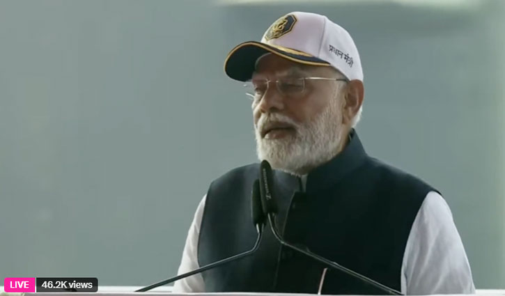 Prime Minister Narendra Modi dedicated three frontline naval warships to the nation