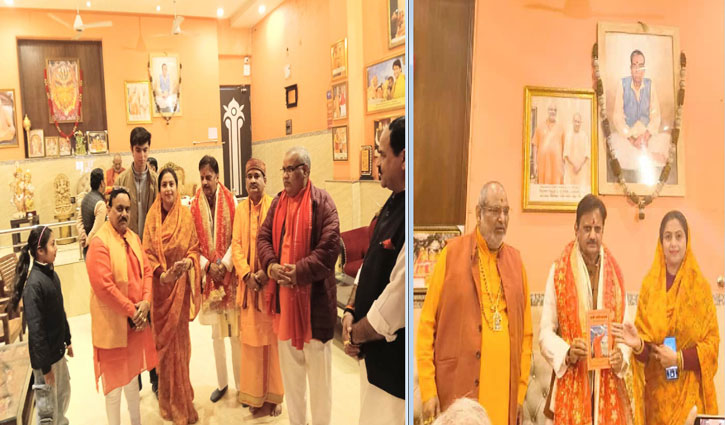 Deputy Chief Minister of Madhya Pradesh Shri Rajendra Shukla ji was honored at Kalka Mandir, Delhi