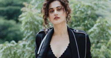 Taapsee Pannu shared a picture doing aerial yoga