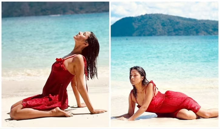 Shahnaz Gill appeared in 'red hot' dress on Thailand beach, fans made funny comments