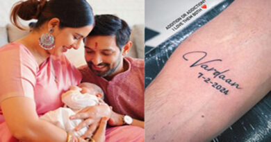 Bollywood actor Vikrant Massey gets son Vardaan's name, date of birth tattooed on his arm