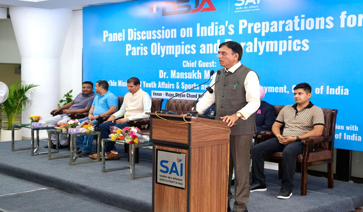 Union Sports Minister Mansukh Mandaviya joins top Olympians in panel discussion on India's preparations for Paris Olympics